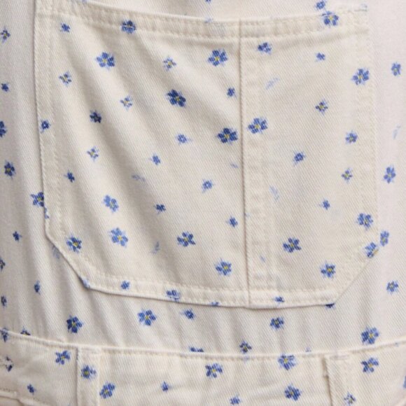 Multicolor Casual Women's ditsy Floral Print Wide-Leg Denim Overalls jumpsuit - Picture 7 of 8